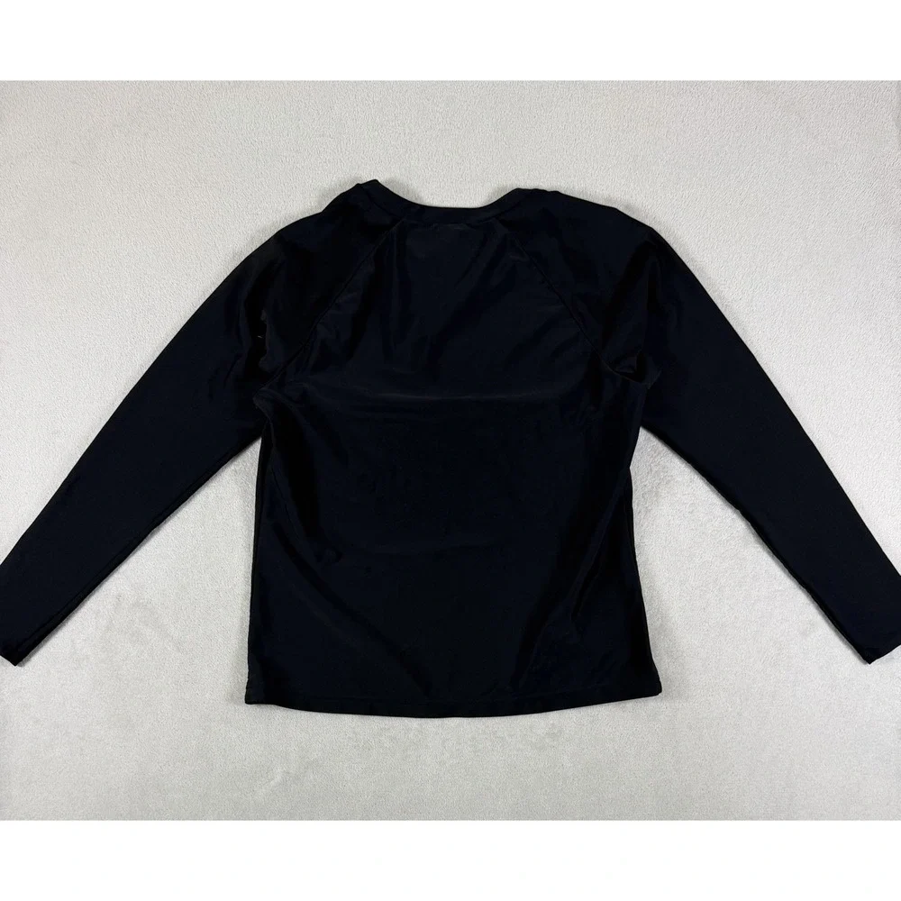 Adidas Long Sleeve Logo Rash Guard Shirt Black Size Small